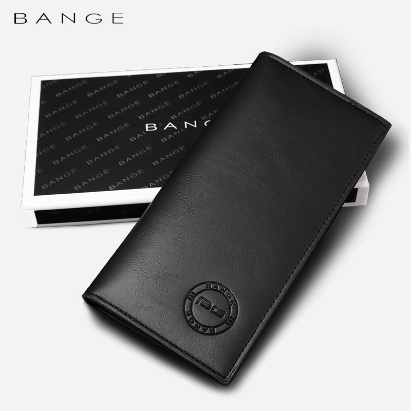 Portafoglio da uomo BANGE, nuovo, pochette semplice alla moda, con clip per biglietti, multi-slot per carte, portafoglio lungo sottile in PU._voghion.com