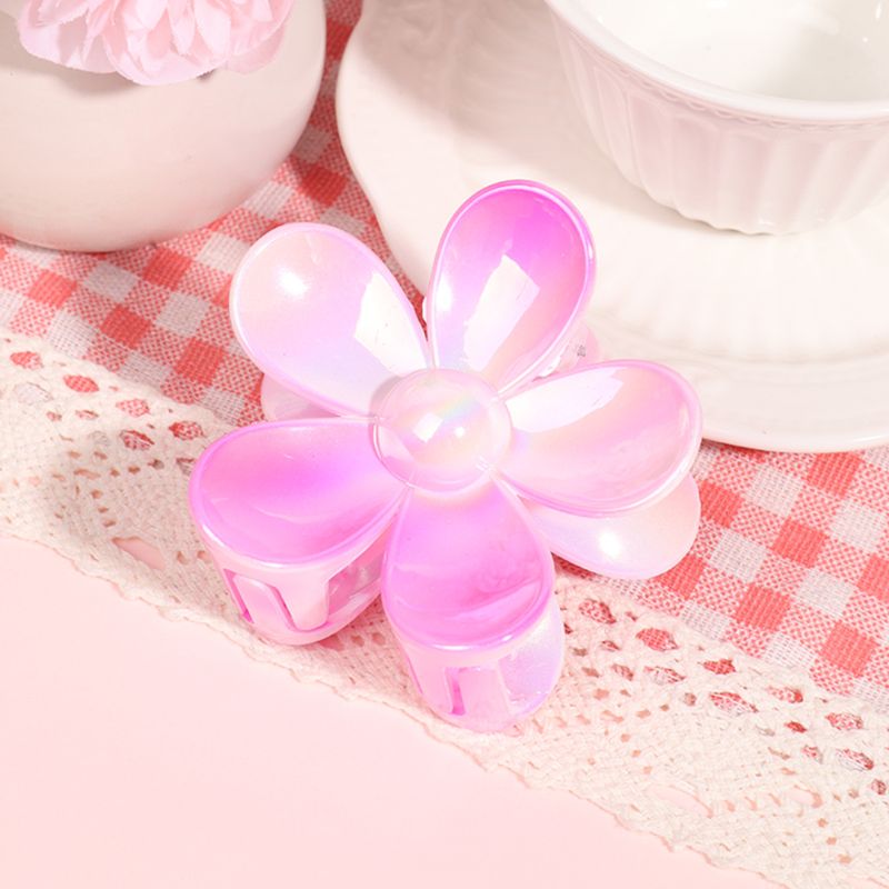 Gradient Floral Hair Clip - Electroplated Sunflower Claw Clip - Elegant Vacation Sweet Updo Shark Clip_voghion.com