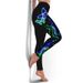 Leggings sportivi elasticizzati con effetto lifting per glutei da donna, con farfalla nera_voghion.com