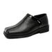 ShoeVault Slip-On Thick-Soled 2025 New Leather Derby Business Casual Square-Toed Stylish Height-Increasing Men's Shoes_voghion.com
