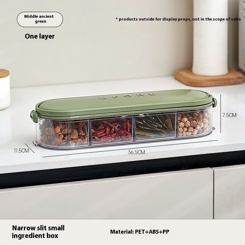 Spice Integrated Multi-Compartment Seasoning Sealed Multi-Layer Food-Grade Kitchen Countertop Moisture-Proof Dust-Proof_voghion.com