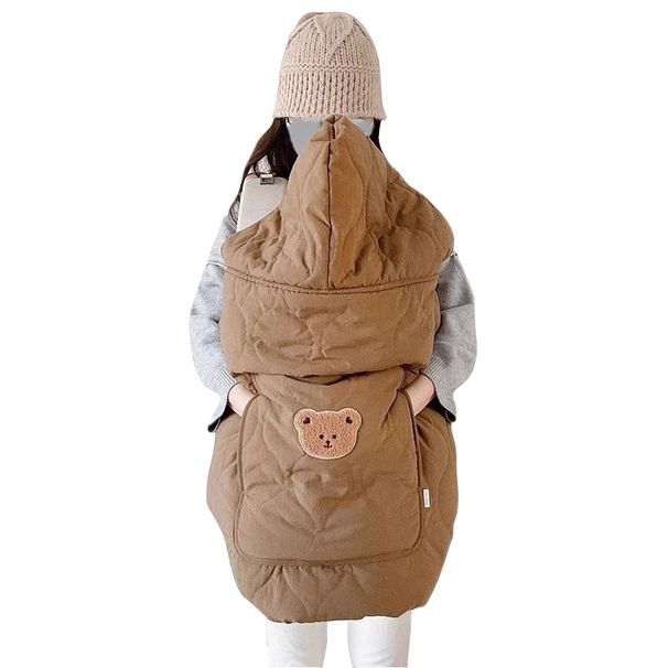 Coperta per passeggino, orso dei cartoni animati, mantello con cappuccio, mantello, fascia per neonati, antivento, trapunta per dormire_voghion.com