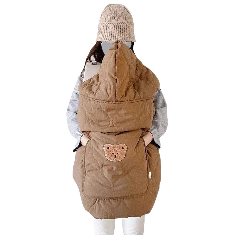 Baby Stroller Blanket Cover Cartoon Bear Hooded Cloak Cape Thicken Newborn Swaddle Wrap Windproof Infant Sleeping Quilt_voghion.com