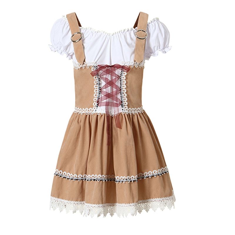 Nieuwe Halloween München Bierfestival carnavalsfeest dames bier kostuum jurk set_voghion.com