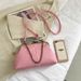 Doctor Bag Popular Versatile Shell Bag New Lychee Pattern Simple Shoulder Bag Clip Chain Handbag Women's Bag_voghion.com