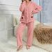 Autumn And Winter Cotton Lint Button Cardigan Cherry Print Women's Pajamas Loungewear Simple And Casual_voghion.com