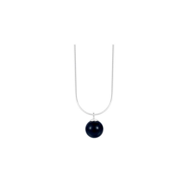 Collana con perline rotonde in onice nero per donna, Niche Ense, design coreano_voghion.com