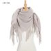 Women's Scarves new style polyester bristle long tassel plaid square scarf _voghion.com