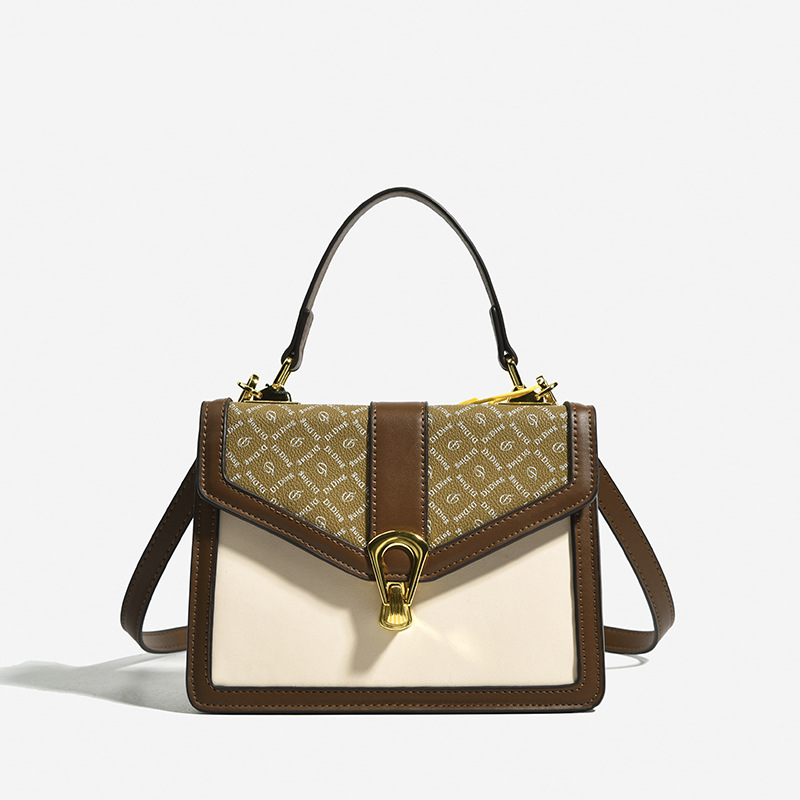Korean version of light luxury fashion small square bag 2023 spring new temperament all-match style contrast color ladies handbag Messenger bag_voghion.com