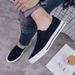 Huili Canvas Korean Flat Sole Board Lefu Atmungsaktive Herren Einfarbig Lazy Kick Freizeitschuhe WXY_voghion.com