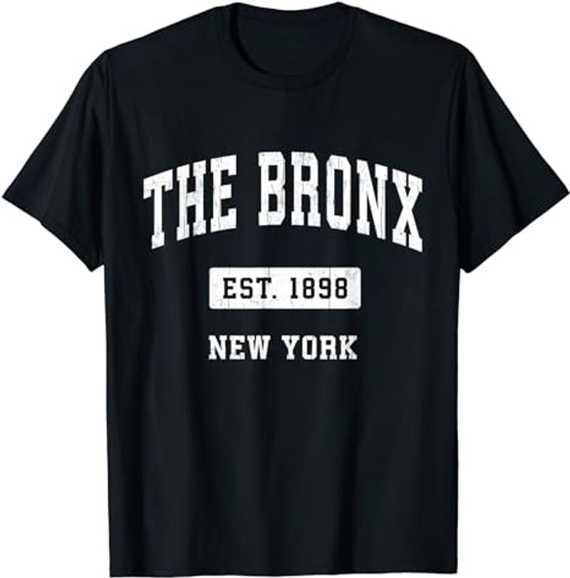 The Bronx New York NY Vintage Established Sports Design T-Shirt_voghion.com