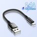 Portable 25cm USB data cable USB A to 8-pin 2.4A fast charging Kable secure TPE mobile phone charging short ca_voghion.com