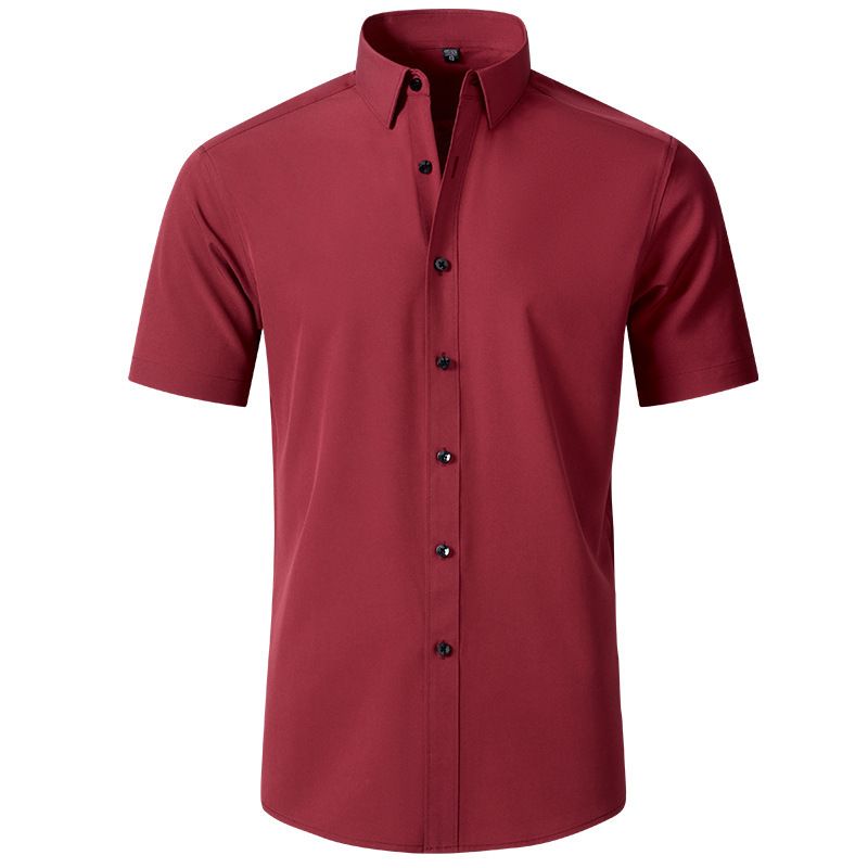 Chemise extensible à quatre côtés pour homme, repassage gratuit, anti-plis, simple et fine_voghion.com