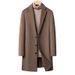 Men's Wool Blend Overcoat With Detachable Down Liner - Winter Longline Peacoat, Business Casual, Single-Breasted, Multi-Pocket Design_voghion.com