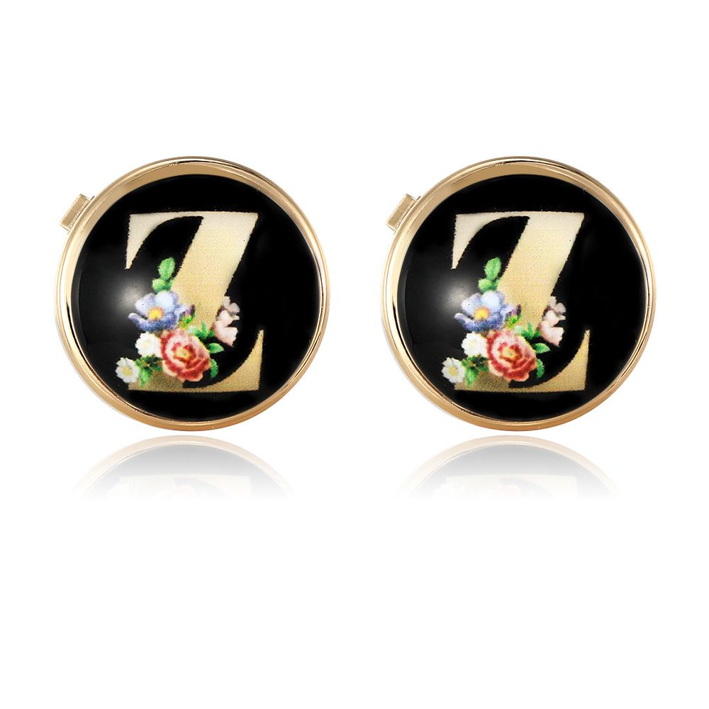 moda nuovi prodotti 26 lettere inglesi tempo gemma bottone gemelli uomo camicia francese fermacravatta polsino chiodi_voghion.com