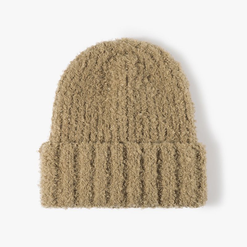 Strickmütze Damen Herbst und Winter Warme Verdickte Herren Kalte Mütze Mode Neutral Ohrenschutz Krempenlose Wollmütze_voghion.com