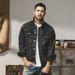 Men's clothing Heavy Denim Jacket Loose Trendy Classic Retro Lapel Work Jacket_voghion.com