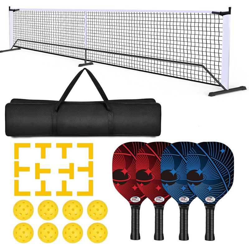 Fitness Equipments USAPA Certified Wooden Pickleball Rackets 4 Outdoor Sports Rack Set Pickleball Court Landmark Pickleball_voghion.com