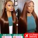 vendita calda 30 pollici osso dritto colorato color cioccolato parrucche anteriori dei capelli umani per le donne 13x4 HD parrucca frontale in pizzo trasparente su_voghion.com