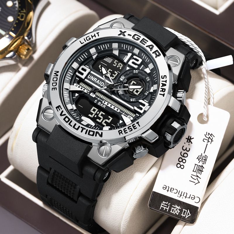 New Tactical Men's Multifunctional High School Student Luminous Waterproof Trendy Sports Outdoor Electronic Watch_voghion.com