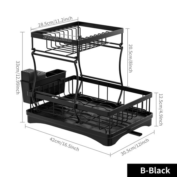 Kichen Schosselregal Haushalts Anti-Rost Aarbechtsfläch Duebelschicht Oflafschosselregal Multifunktionellt Schosselspäicherregal_voghion.com