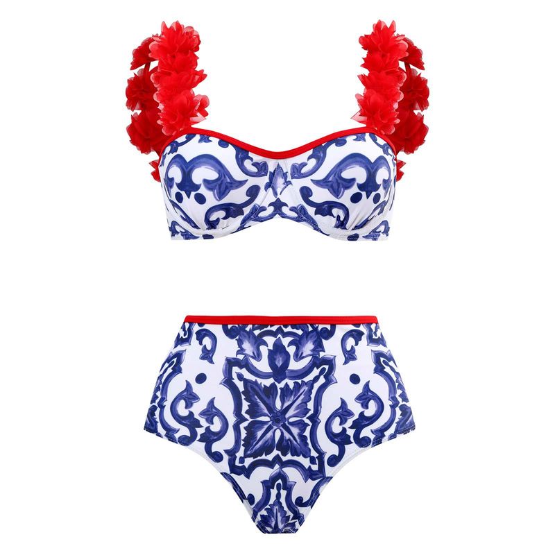 2023 Nieuwe Hoge Taille Bedrukte Bikini Badmode Sexy Badmode Sexy Bikini Dames_voghion.com