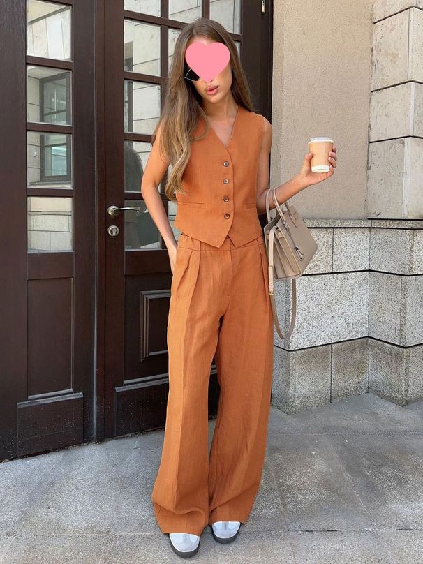 Women's Clothing vest casual pants two piece suit_voghion.com