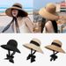 Nuovi arrivi eleganti cappelli di paglia lunghi e neri con nastro per le donne cappelli da spiaggia Panama pieghevoli a tesa larga moda femminile accessori per foto di festa_voghion.com
