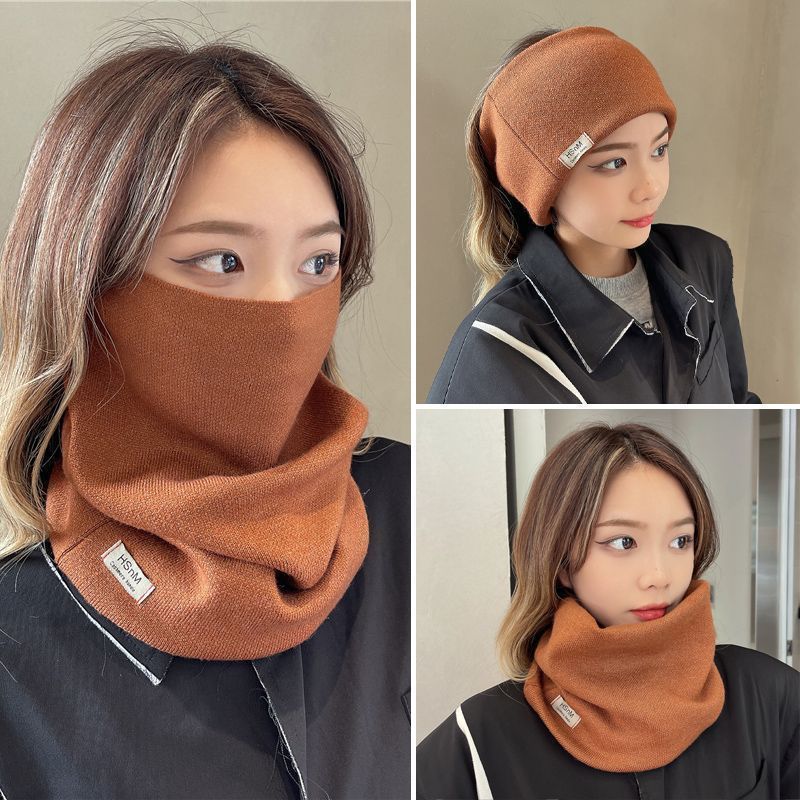 New Solid Color Women, Scarf For Men, Winter Warm Ear Hanging Mask, Outdoor Cycling Cold Neck Cover_voghion.com
