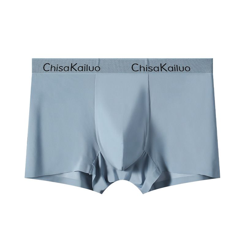 Boxer sportivi da uomo in seta ghiacciata fresca, stile estivo, tinta unita, ad asciugatura rapida, di grandi dimensioni_voghion.com