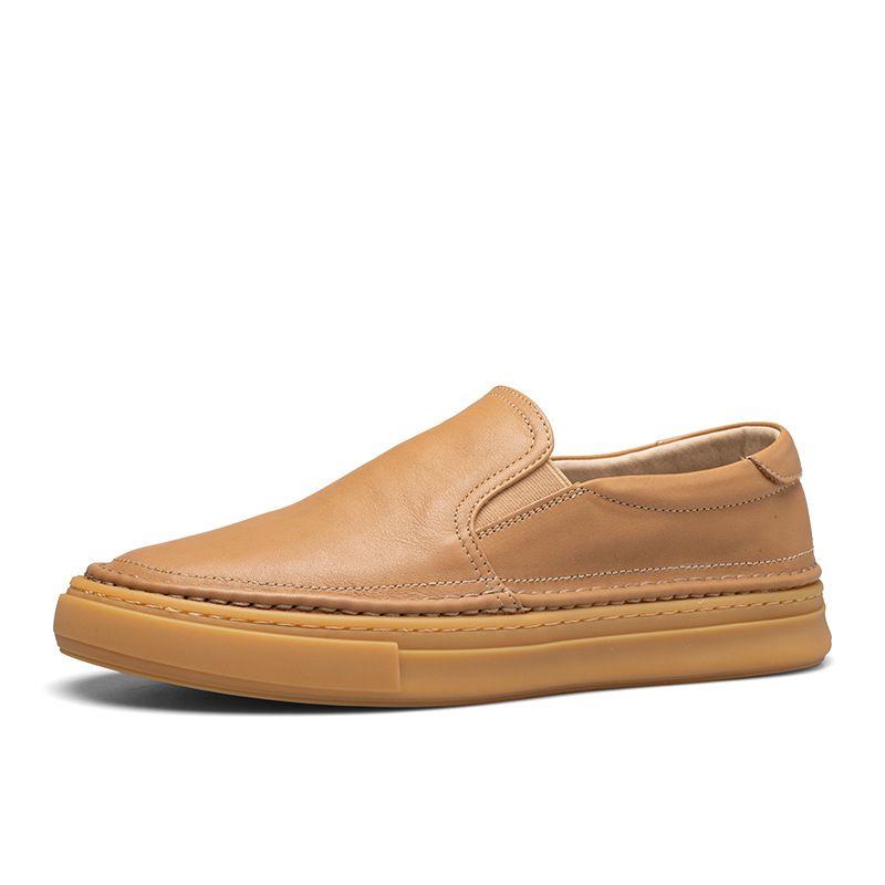Herrenschuhe 2025 Herbst und Winter Neue atmungsaktive Leder Casual One Foot Lazy Vielseitige Le Fu Schuhe, Trendy_voghion.com