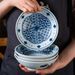 Blue & White Ceramic Plate Set - 6.5 Inch Deep Dish For Appetizers Desserts & Side Dishes_voghion.com