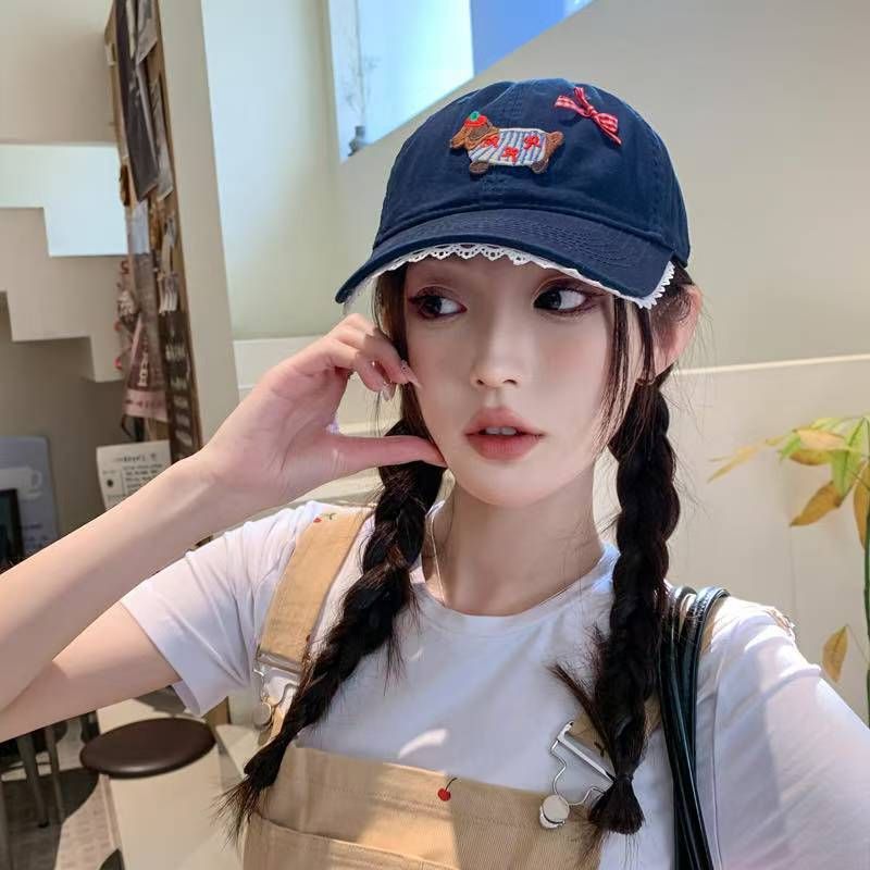2025 New Baseball Cap Women's Spring Autumn Models Show A Small Face, Wide Brim, Peaked Cap, Large Head Circumference,_voghion.com