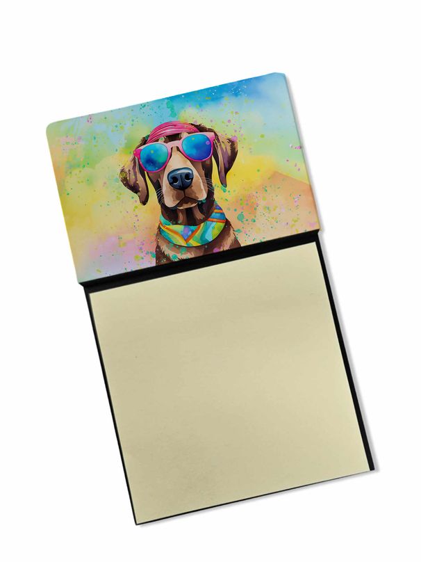 NEW Chocolate Labrador Hippie Dawg Sticky Note Holder Refillable Dispenser Self-Sticky Note Pads, Memo Pads Blank Desk Accessories_voghion.com