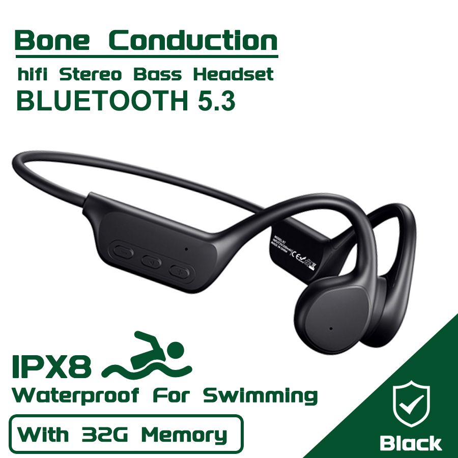 Auriculares de conducción ósea IPX8 resistentes al agua para natación, buceo, Bluetooth 5.3, bajos, inalámbricos, reproductor de MP3 (32 GB), auriculares de fitness_voghion.com