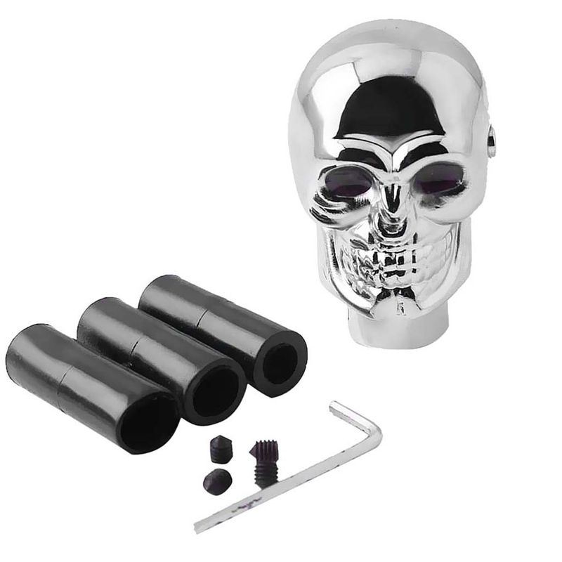 Skull Head Universal Custom Manual Stick Gear Shift Knob Lever RED LED Light_voghion.com