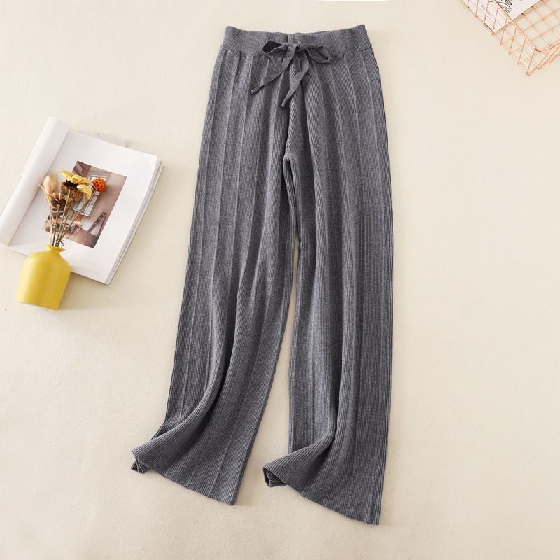 Îmbrăcăminte pentru femei, pantaloni groși cu picior larg, pentru femei, toamna și iarna, talie înaltă, lejer, cu senzație verticală, drepți, casual, pantaloni lungi, lejer, cu dungi verticale_voghion.com