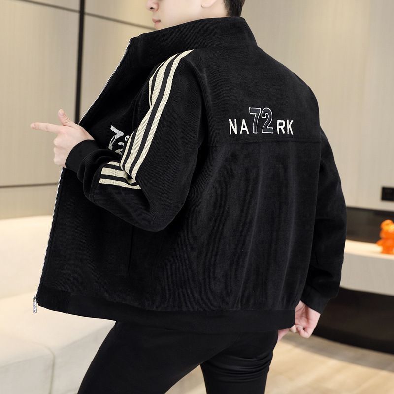 2025 Autumn And Winter New Men's Stand-up Collar Jacket Trendy Korean Version Of Men's Versatile Casual Corduroy Jacket_voghion.com