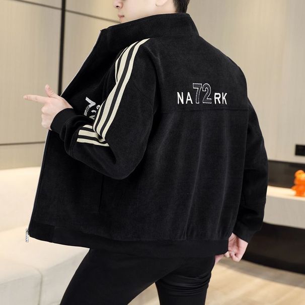 2025 Autumn And Winter New Men's Stand-up Collar Jacket Trendy Korean Version Of Men's Versatile Casual Corduroy Jacket_voghion.com