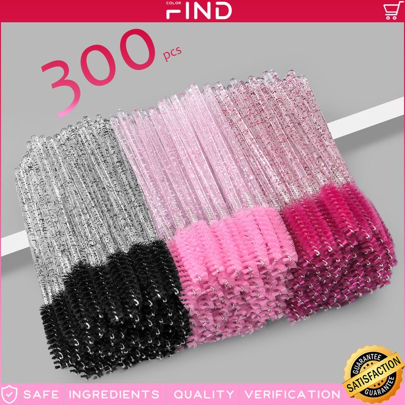 300 pcs multi-color disposable eyelash brush set, eyelash wand, eyelash curler, environmentally friendly makeup brush factory direct sale_voghion.com