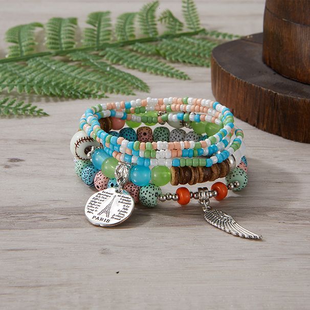 Personalized Colorful Bohemian Light Luxury High-end Multi-layer Elastic Beaded Bracelet_voghion.com