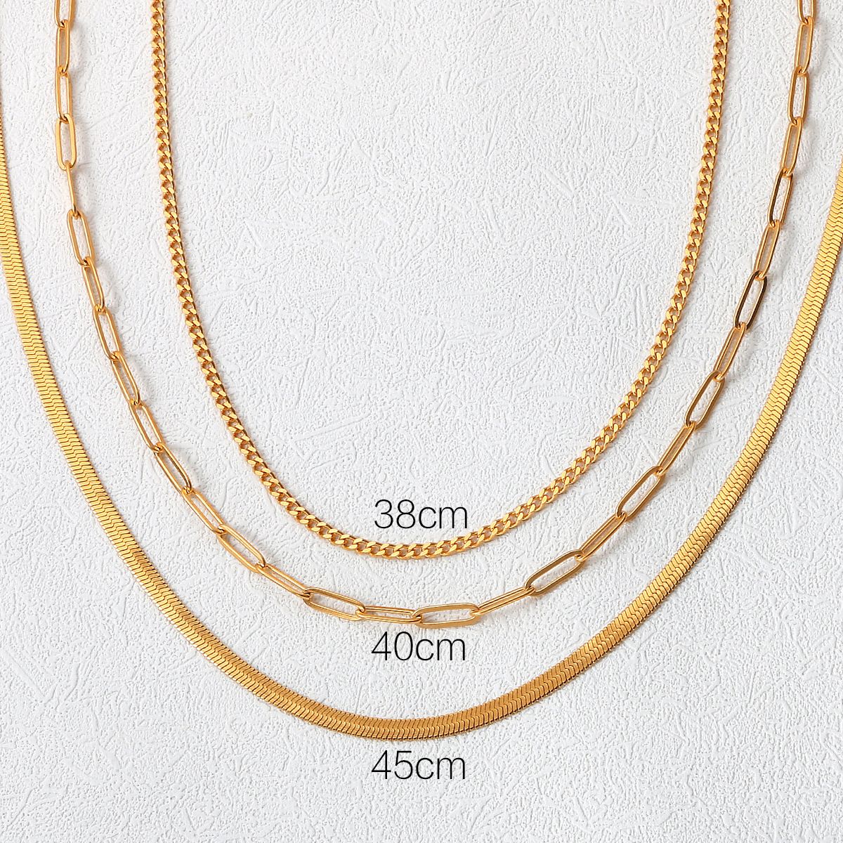 Collana a strati in oro da donna, placcata in oro, squisita collana a catena in oro K, set di collane a spina di pesce in oro_voghion.com