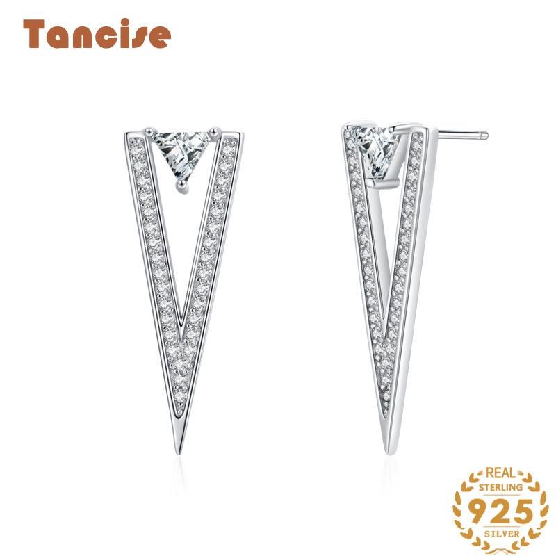 Tancise Orecchini pendenti con zirconi d'argento per le donne Regali per feste di matrimonio_voghion.com