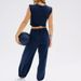 001 European American Style Women's Two-Piece Set Solid Color Casual Suit Short Sleeveless Top And Sweatpants With Pockets_voghion.com