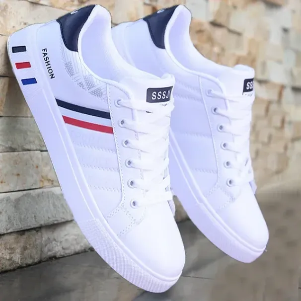 Neu Männer Casual Leichte Atmungsaktive Schuhe Flache Lace-Up Männer Sneakers Weiß Business Reise Unisex Tenis_voghion.com