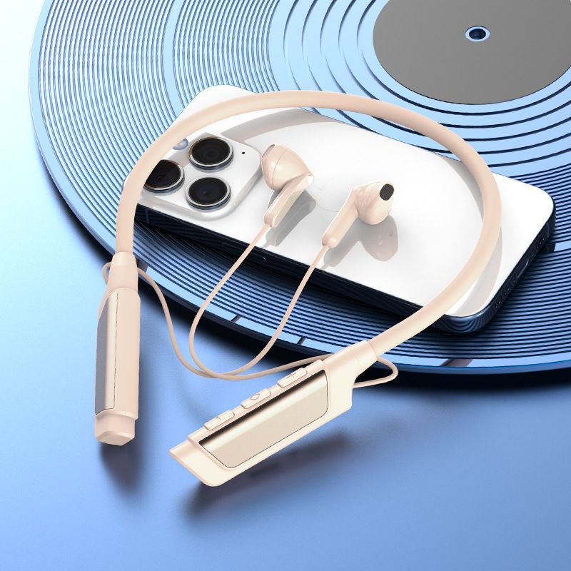 Novos fones de ouvido esportivos sem fio Bluetooth com redução de ruído estéreo montado no pescoço universal 5.0_voghion.com