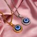 Collana con ciondolo a forma di occhio di diavolo con diamanti e occhio turco islamico in acciaio inossidabile del Medio Oriente, da donna_voghion.com