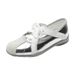 Niche Height-enhancing Ballet Trainers 2025 Spring/Summer New Square Toe Ribbon Shoes_voghion.com