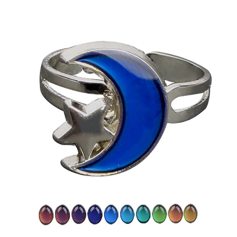 Hot sales Zhu Chao's Mood Moon Ring with Temperature Control, Color Changing Ring, Actress Jewelry_voghion.com
