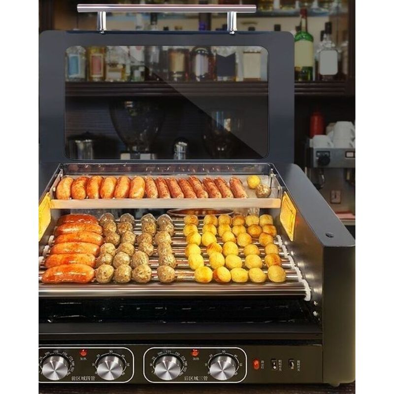 Professioneller rauchfreier Rotisserie-Grill, elektrisch, zum Grillen von Austern und Lammspießen, vollautomatisch_voghion.com
